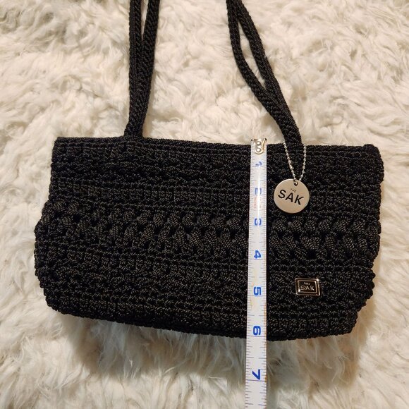 The Sak Hand-Crocheted Black Shoulder Bag Boho Cottage Fairy - Picture 3 of 5